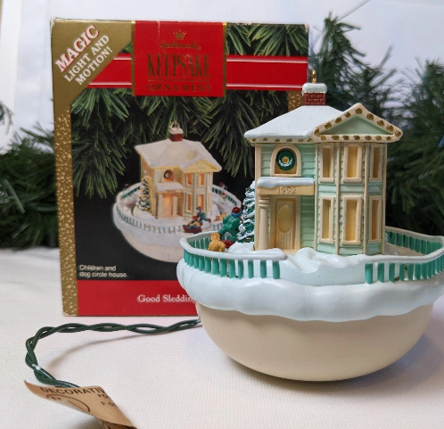 Vintage Hallmark Good Sledding Ahead Magic Christmas Ornament