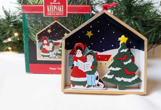 Hallmark 1990 Happy Voices Shadowbox Ornament