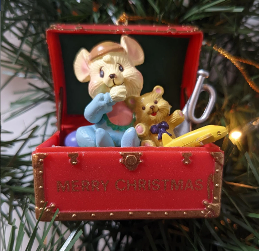 Vintage 1994 Mouse in Toy Box Ornament