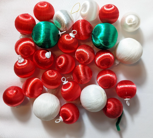 Vintage Mini Satin Ball Ornaments