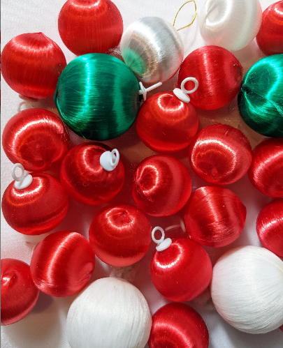 Vintage Mini Satin Ball Ornaments