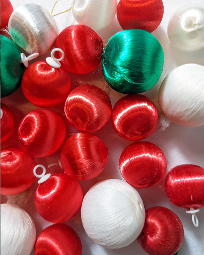 Vintage Mini Satin Ball Ornaments