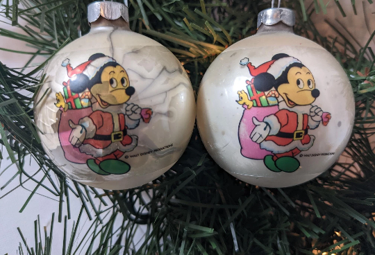 Vintage Mickey Mouse Ball Ornaments