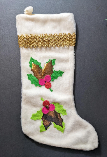 Vintage White Christmas Stocking