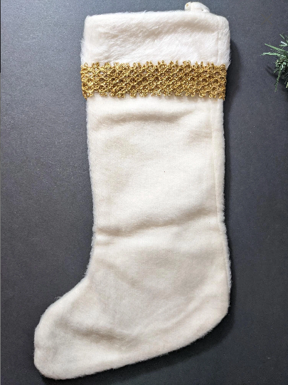 Vintage White Christmas Stocking