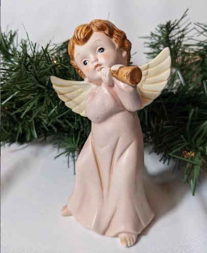 Vintage Homco Angel with Flute Figurine