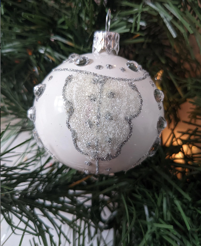 Vintage Poland Glass Glitter Ornaments