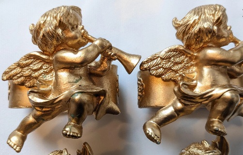 Gold Cherub Angel Christmas Napkin Rings