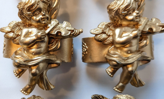 Gold Cherub Angel Christmas Napkin Rings