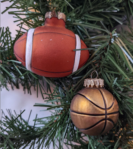 Football and Basketball Christmas Ornament