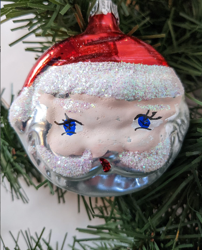 Vintage Poland Santa Face Christmas Ornaments