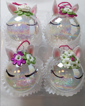 Unicorn Head Christmas Ornaments