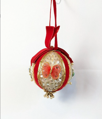 Vintage Beaded Pushpin Christmas Ornament