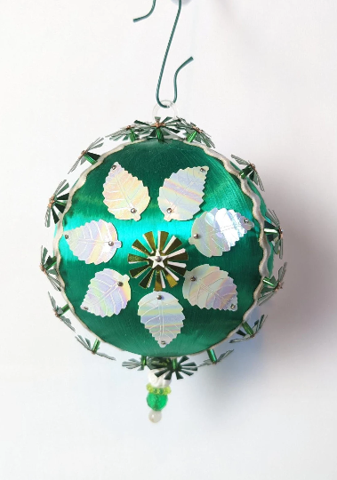 Vintage Handmade Beaded Pushpin Ornament