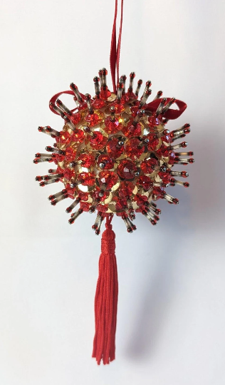 Vintage Handmade Beaded Pushpin Ornaments