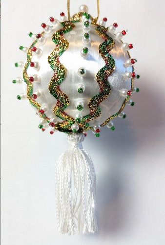 Vintage Handmade Beaded Pushpin Ornament