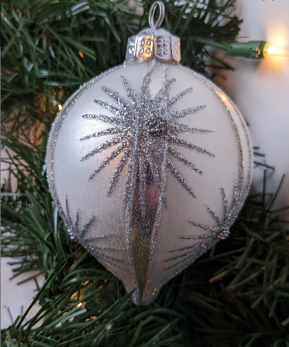 Vintage Silver Teardrop Christmas Ornaments