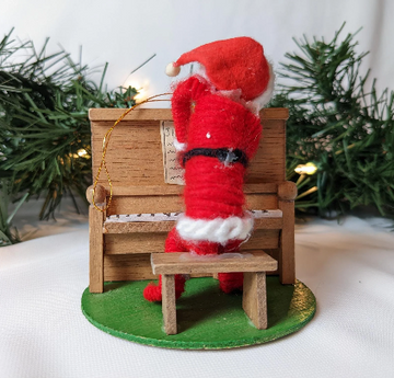 Vintage Santa Piano Ornament