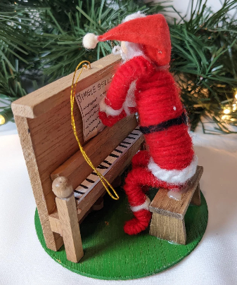 Vintage Santa Piano Ornament