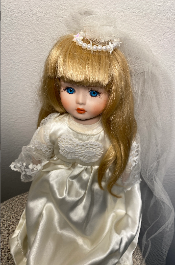 Vintage Bride Porcelain Doll