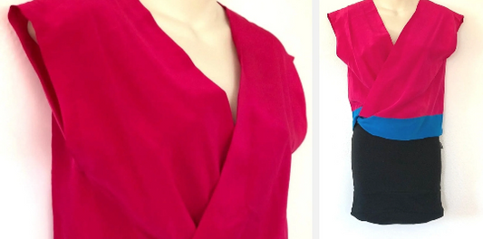 Vintage 100% Silk Wrap Top