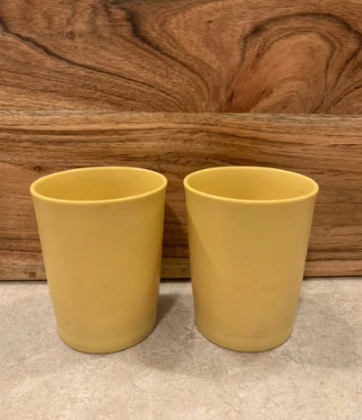 Yellow Vintage Tupperware Cups