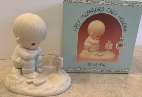 Vintage Precious Moments Boy In Garden