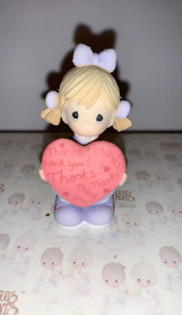 Vintage Precious Moments Girl Holding Heart