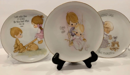 Vintage Precious Moments Set Of 3 Plates