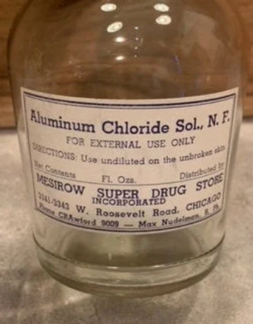 Antique Drugstore Style Bottle, Vintage Label