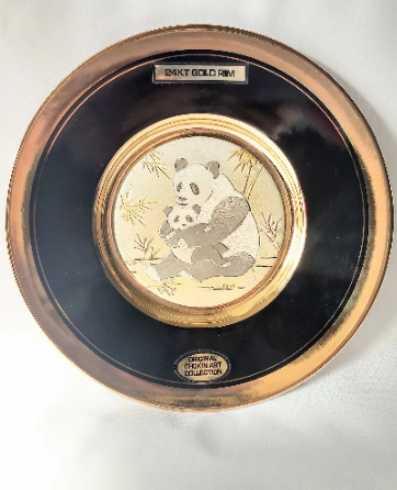 Chokin Collectible Plate Pandas