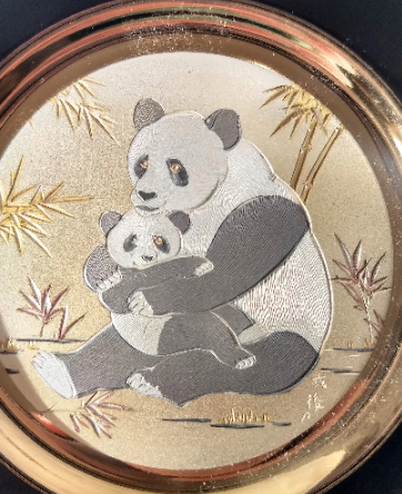 Chokin Collectible Plate Pandas