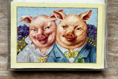 Old World Christmas Pig Cards