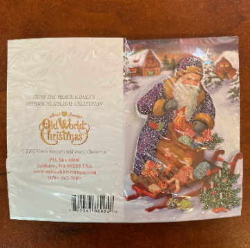 Retired St. Nicks Sled Old World Christmas Mini Cards