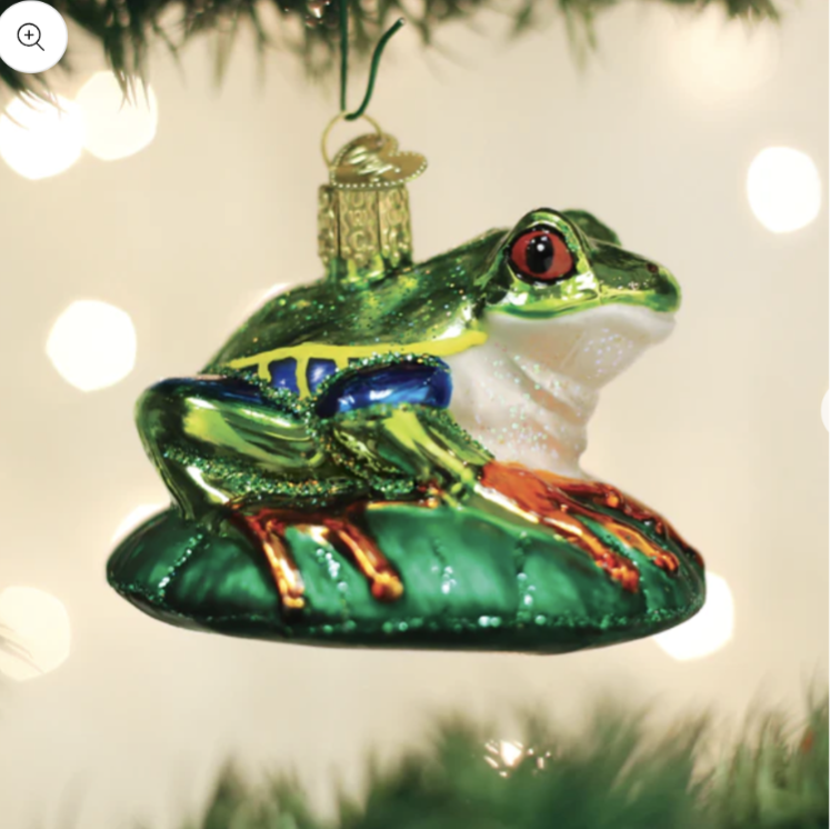 Red Eyed Tree Frog Old World Christmas Ornament