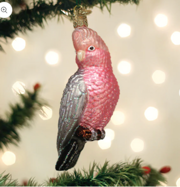 Rose Breasted Cockatoo Bird Old World Christmas Ornament