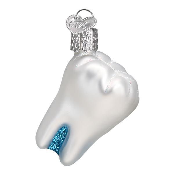 Tooth - Blown Glass Tree Ornament by Old World Christmas - stocking stuffer for dentist