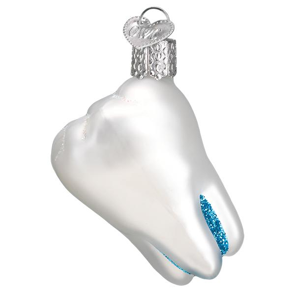 Tooth - Blown Glass Tree Ornament by Old World Christmas - stocking stuffer for dentist