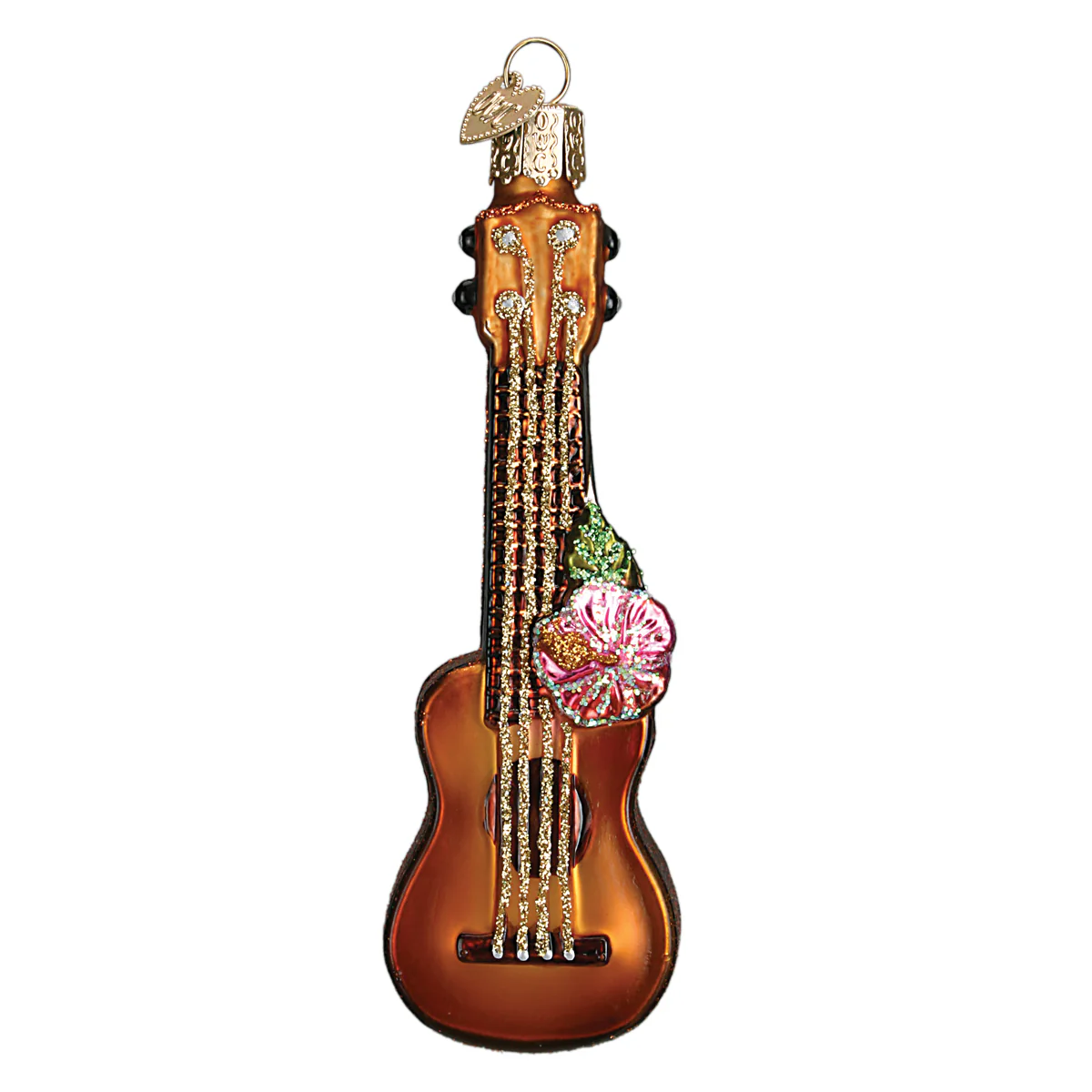 Ukulele Musical Instrument Blown Glass Tree Ornament by Old World Christmas