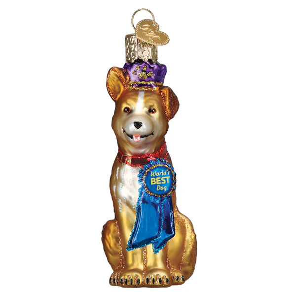 World's Best Dog Blown Glass Tree Ornament by Old World Christmas