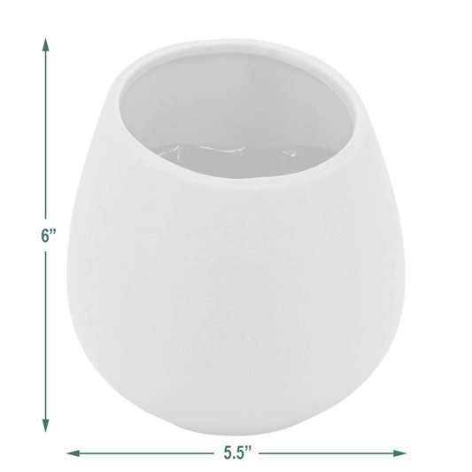 White Small Round Wall Planter - Vertical Gardening by Arcadia 5.2" tall