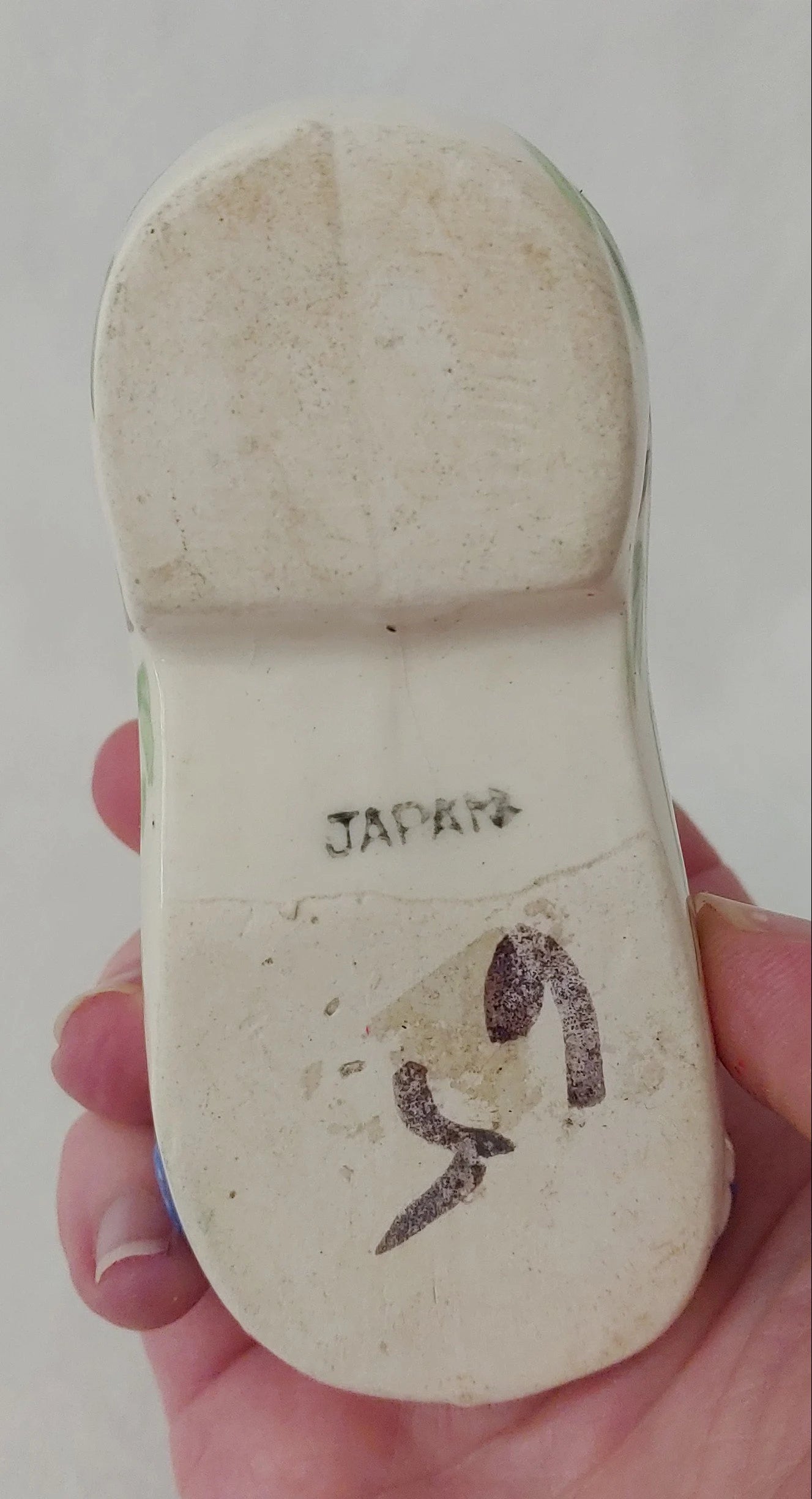 Hand Painted Ceramic Baby Shoe Planter - Ideal Nursery Decor 3.5" in length