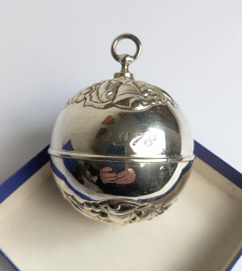 Reed & Barton Holly Ball Christmas Ornament