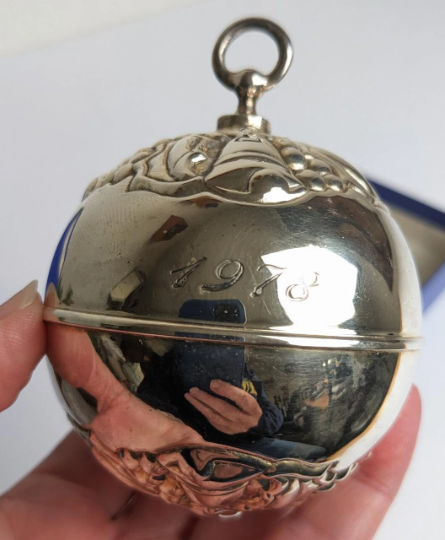 Reed & Barton Holly Ball Christmas Ornament