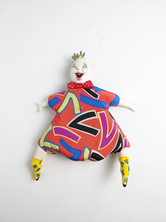 Art Beanbag Clown Doll with Crown