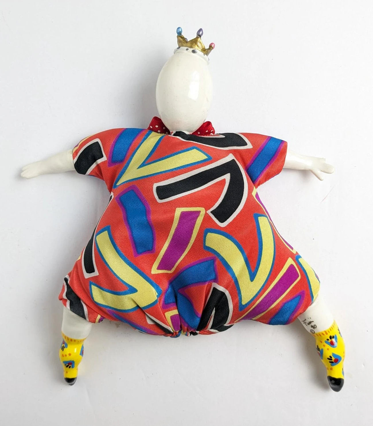 Art Beanbag Clown Doll with Crown