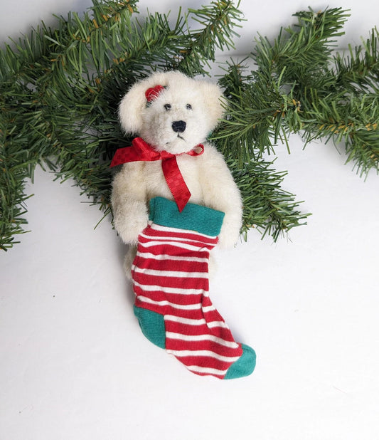Boyds Bear Devon with Stocking Christmas Ornament