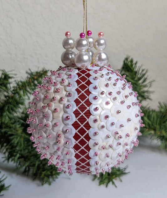 Vintage Handmade Beaded Pushpin Ornament