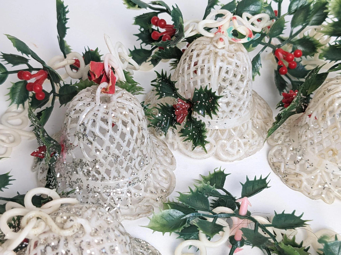 Vintage Plastic Bells and Holly Garland