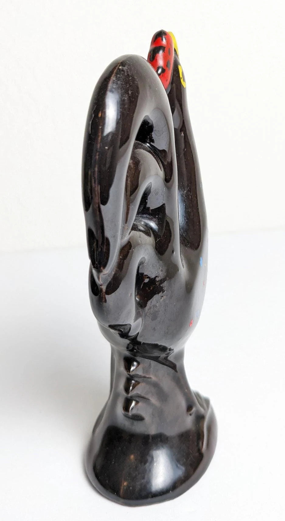 Vintage Black Rooster Figurine